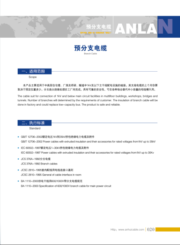 預(yù)分支電纜